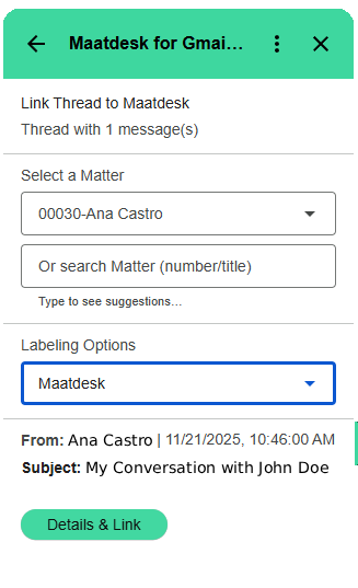 Maatdesk for Gmail Interface