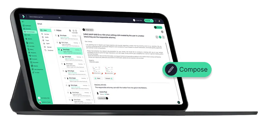 Communication management application user interface