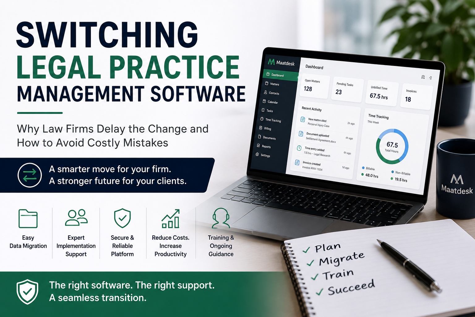 Attorney migrating legal practice management software to Maatdesk